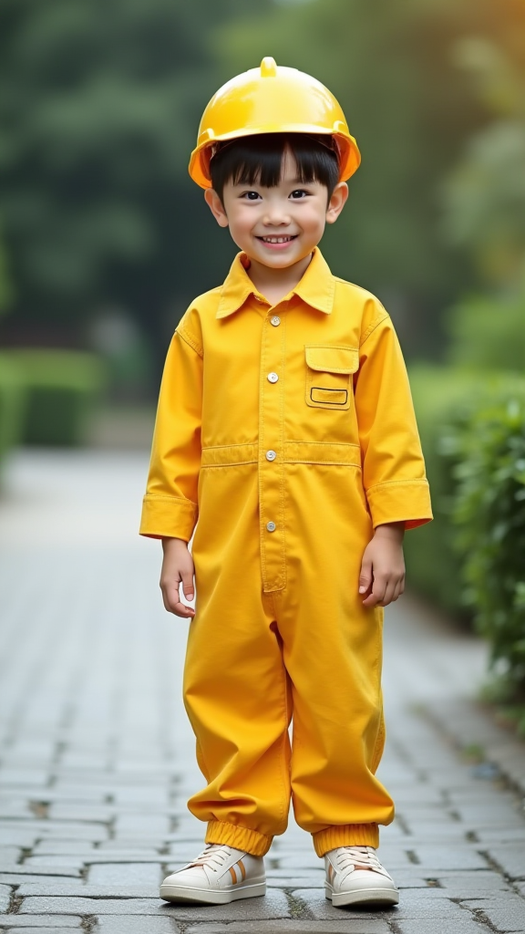 工作的小男孩