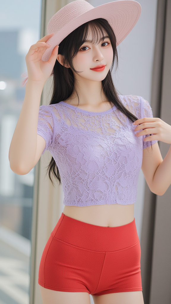 红色短裙女孩