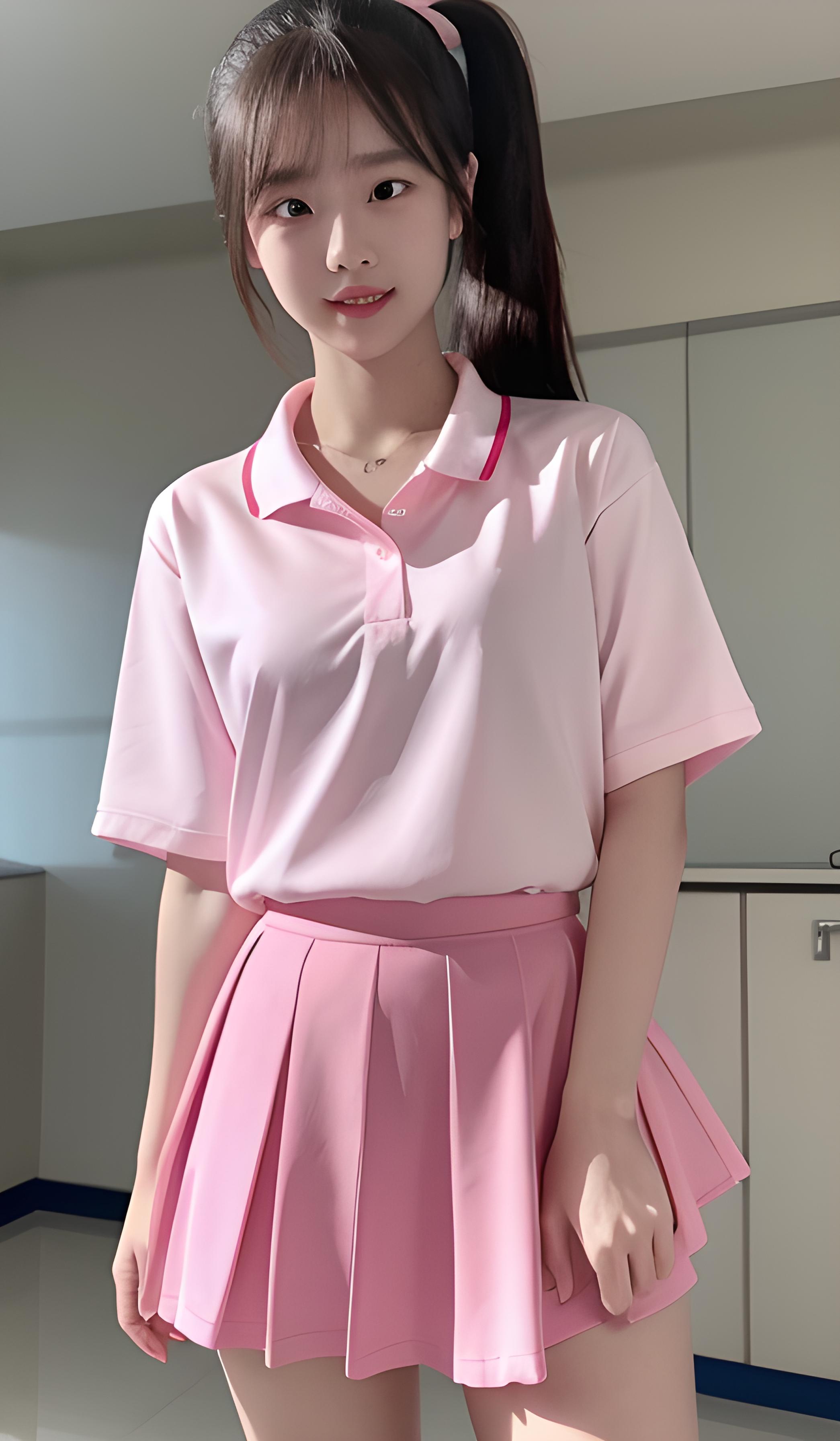 粉色校服学生