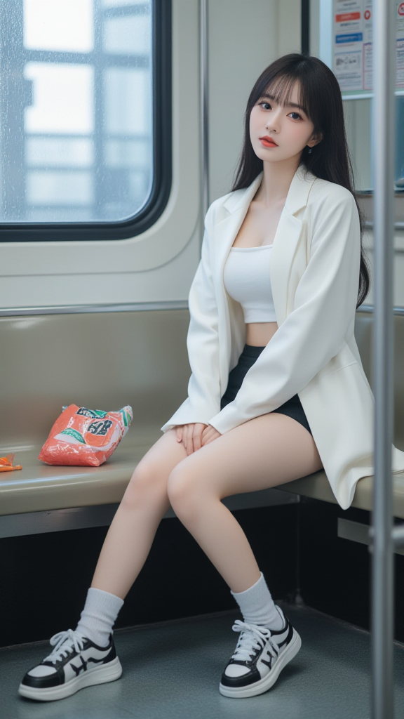 地铁上的女孩