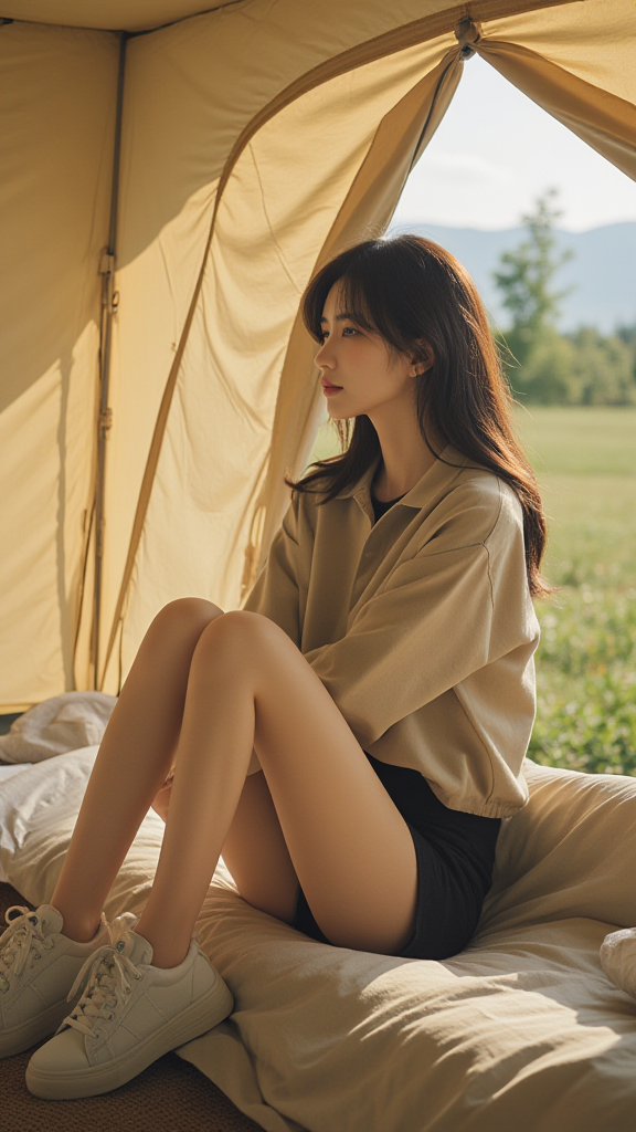 帐篷里的女孩