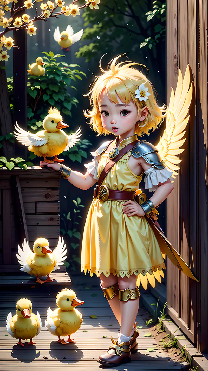 鸭鸭和小女孩