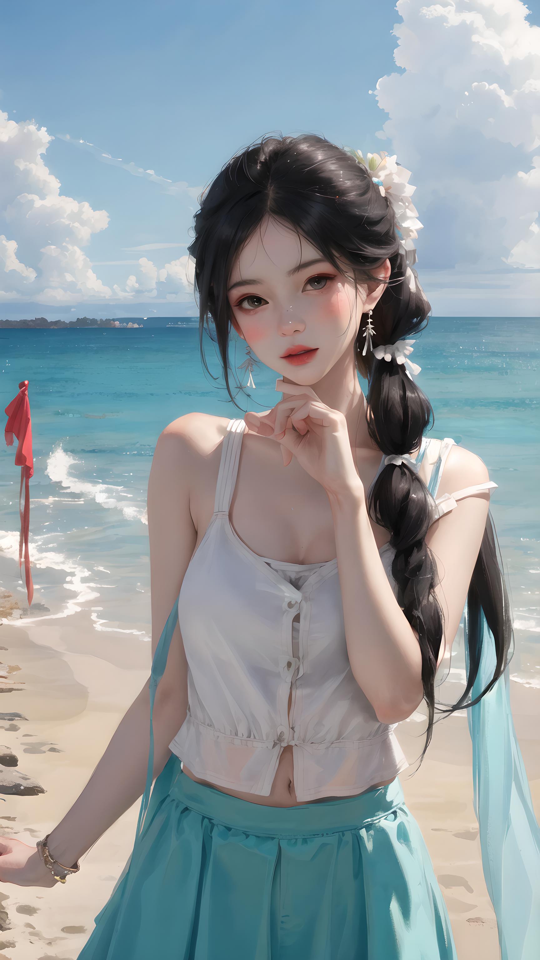 海边美女