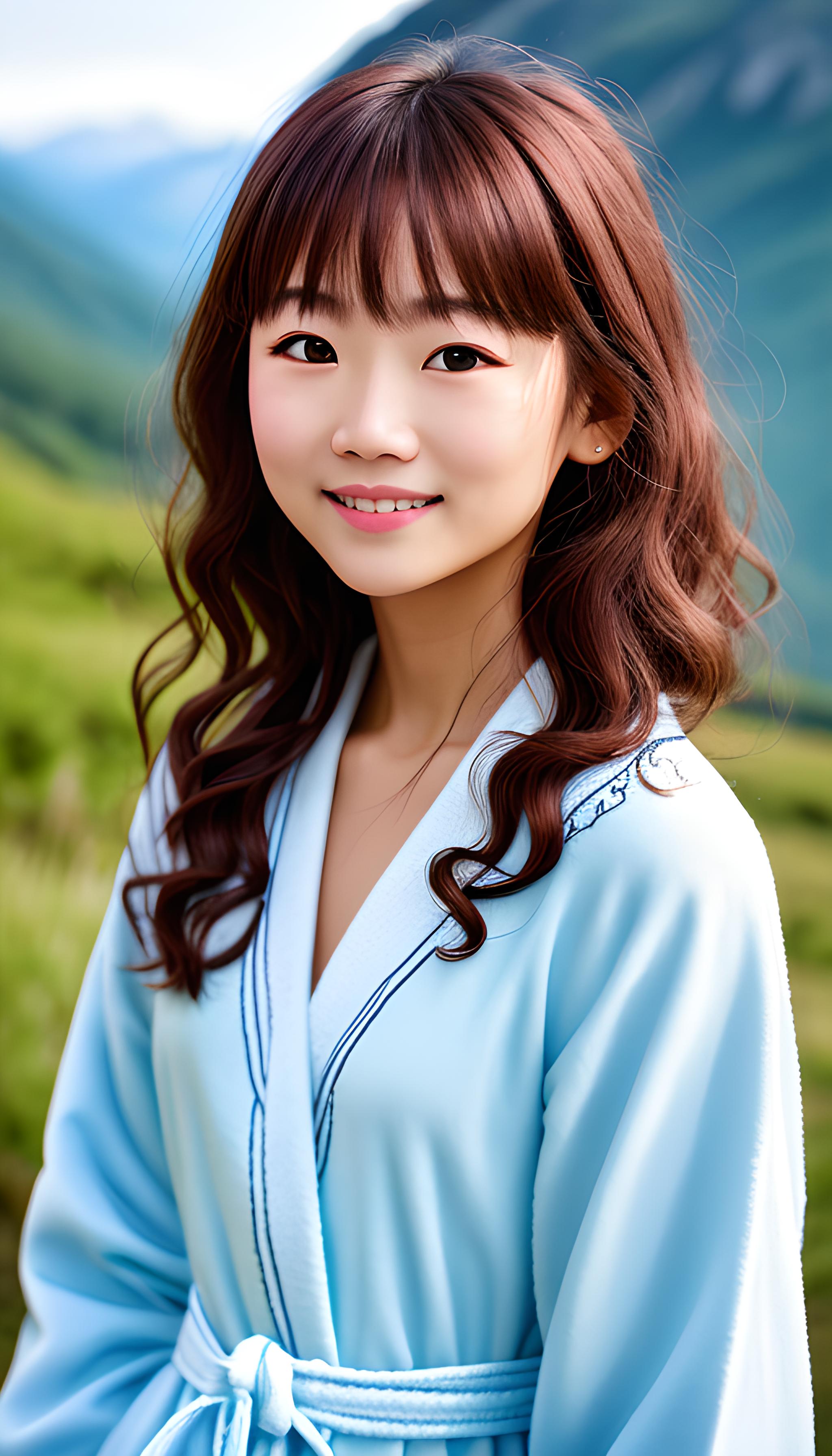 微卷美女