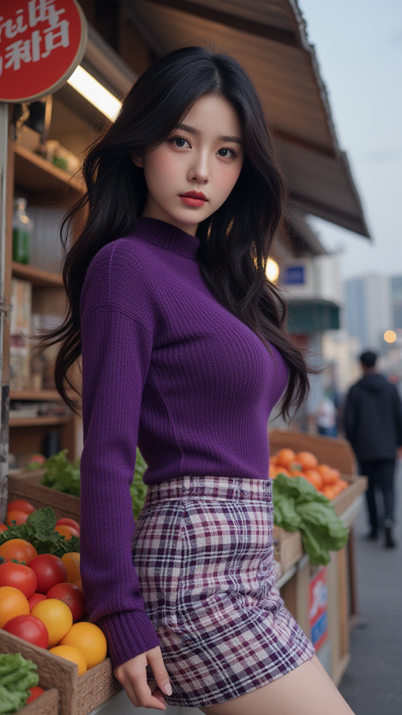 格子裙女孩