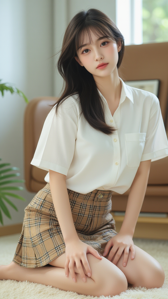 格子裙女孩
