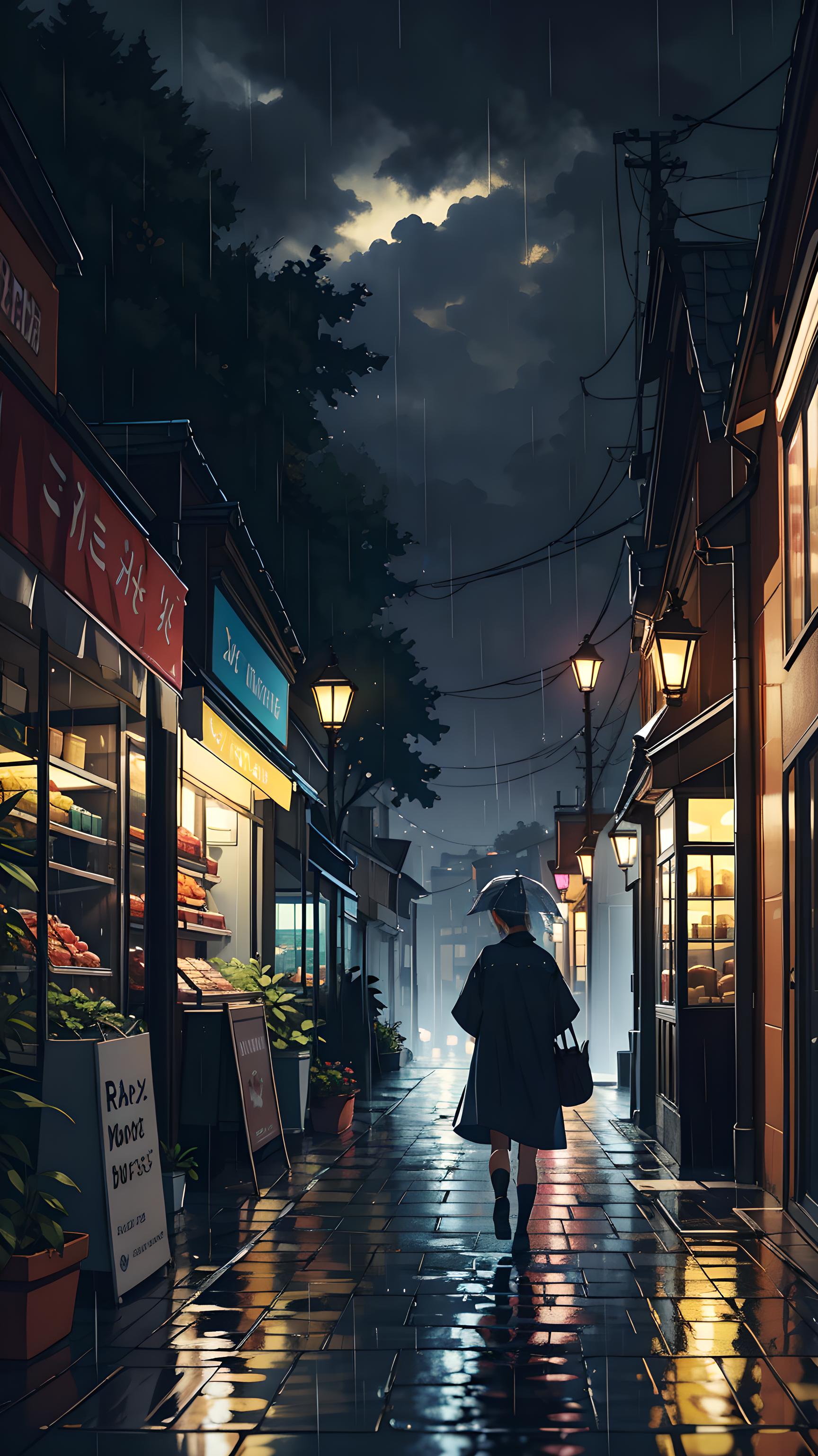 雨中