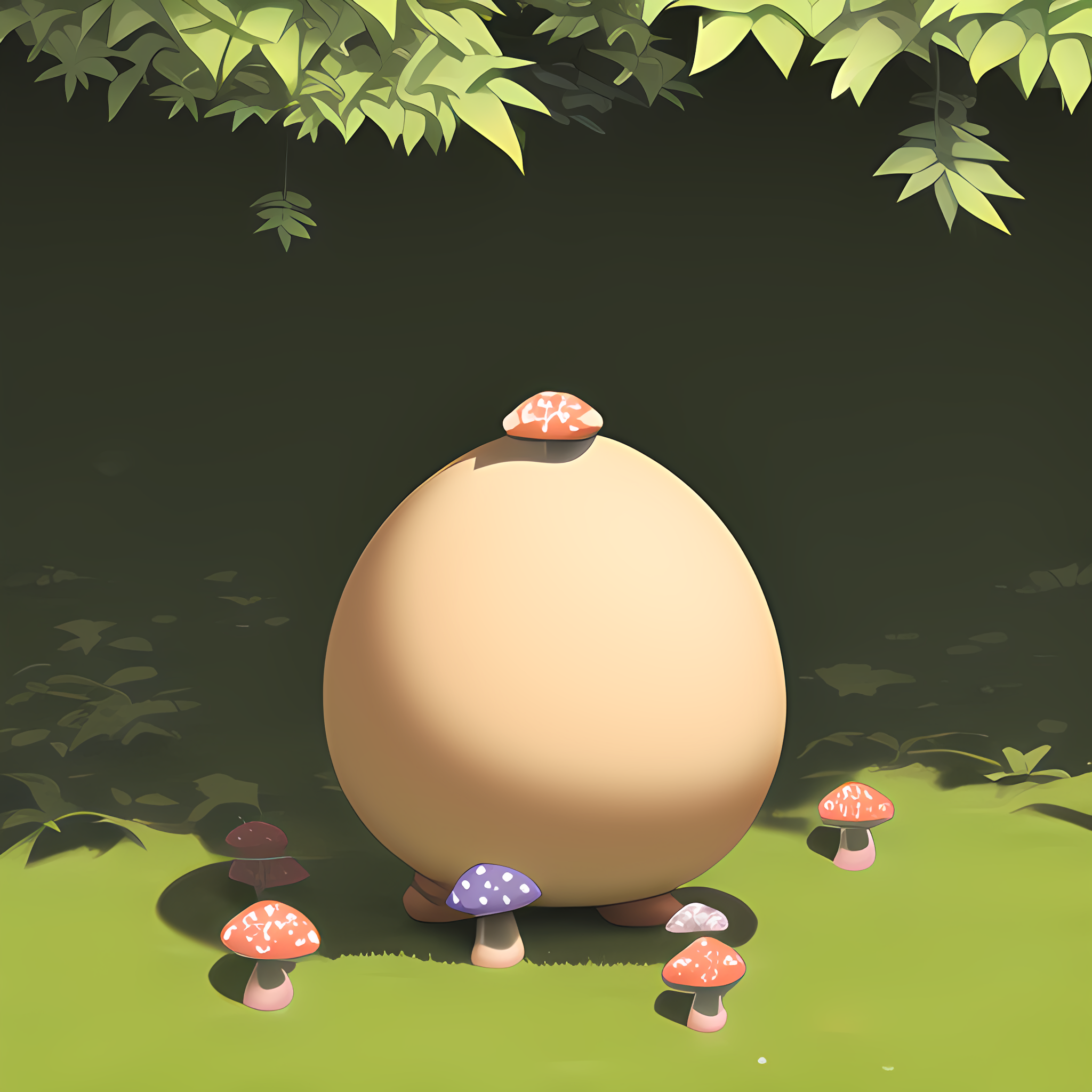 像蘑菇一样晒太阳