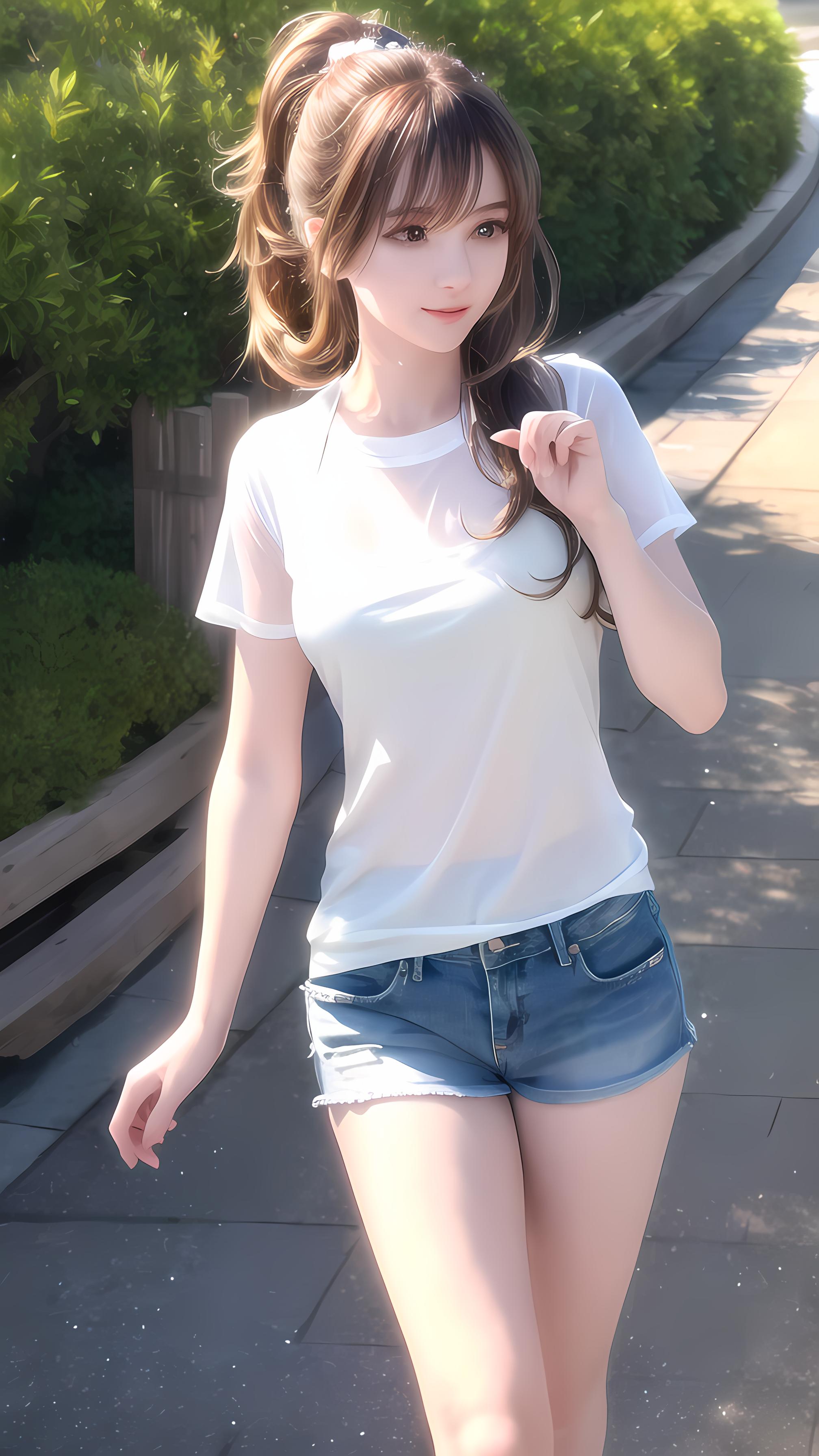 短裤美女