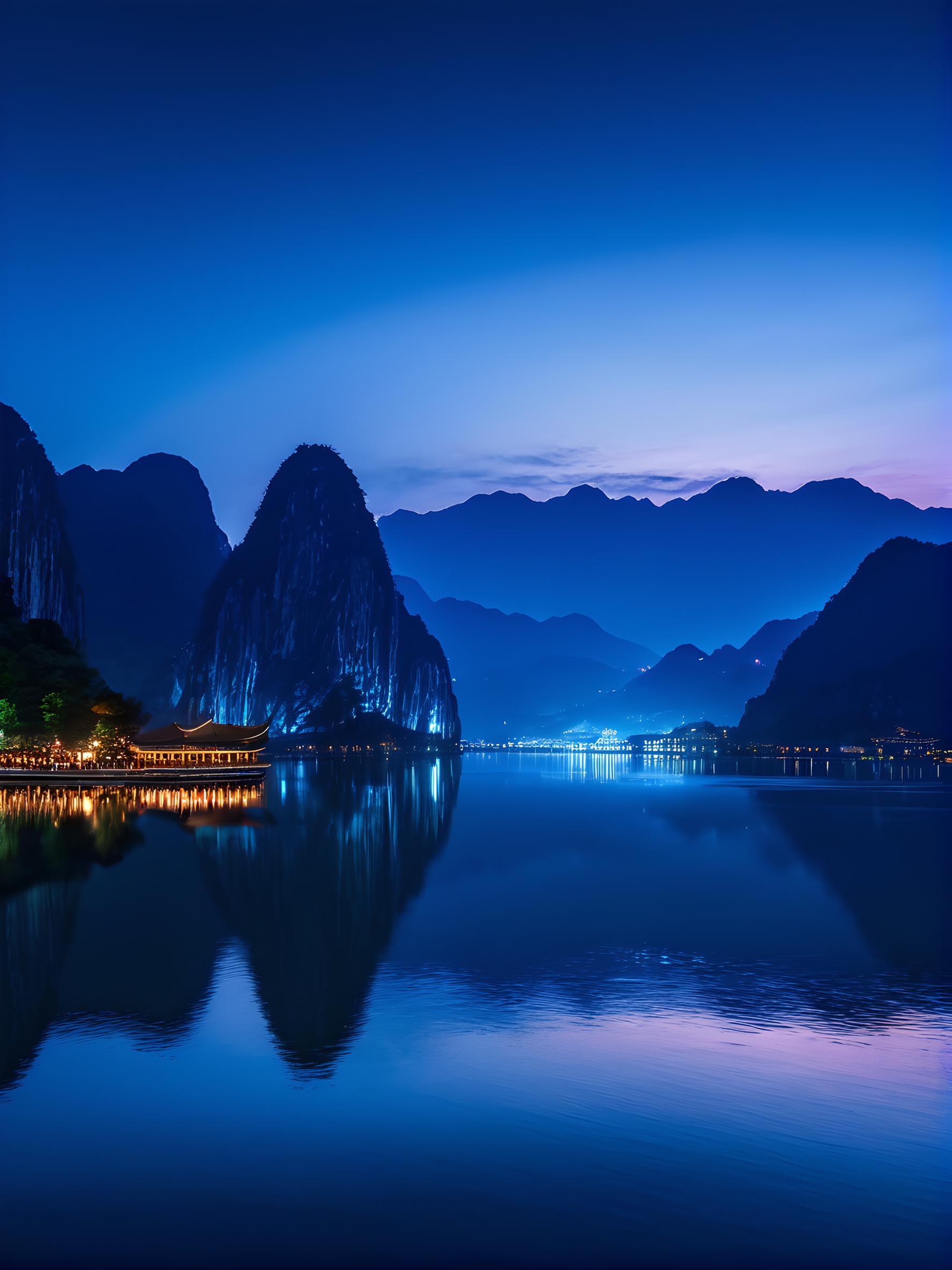 美丽的江南夜景