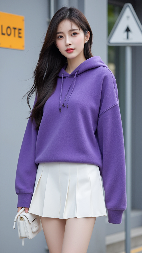 白色短裙女孩