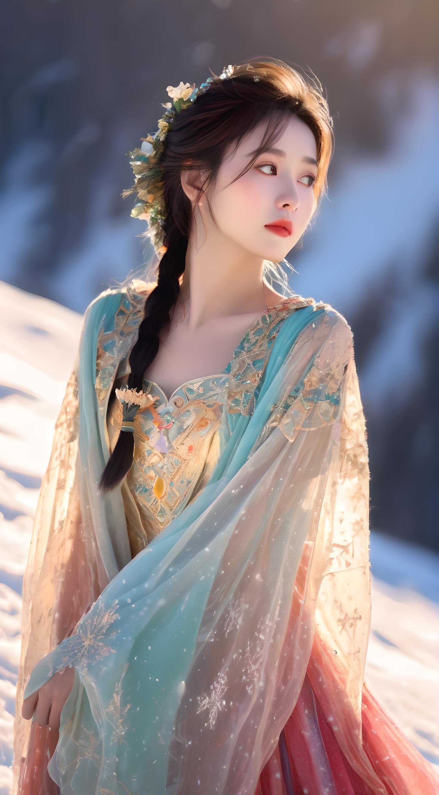 雪山美女