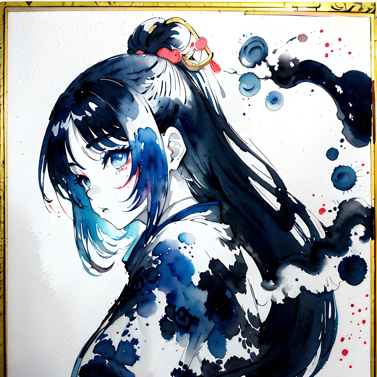 水墨少女