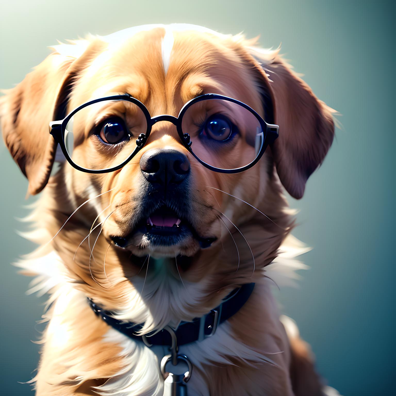 戴眼镜戴眼镜拉布拉多狗狗可爱头像Ai绘制-1-6TU