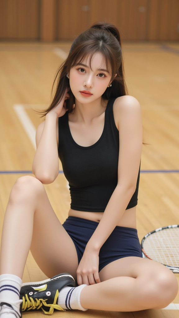 羽毛球馆女孩