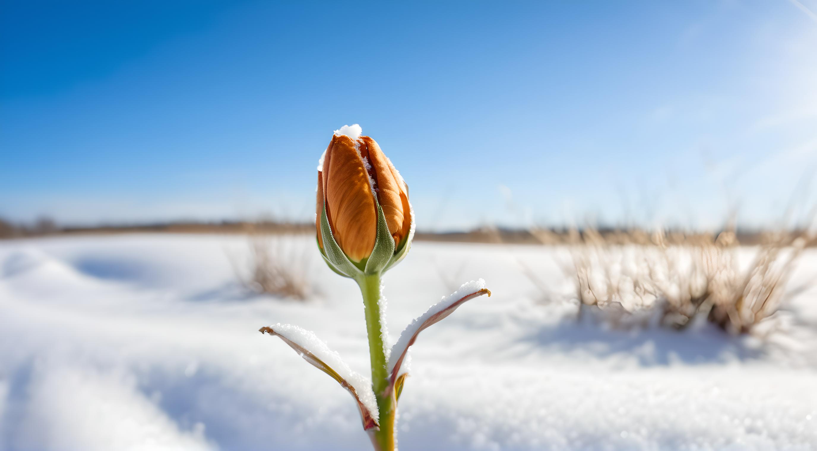 雪地里的花