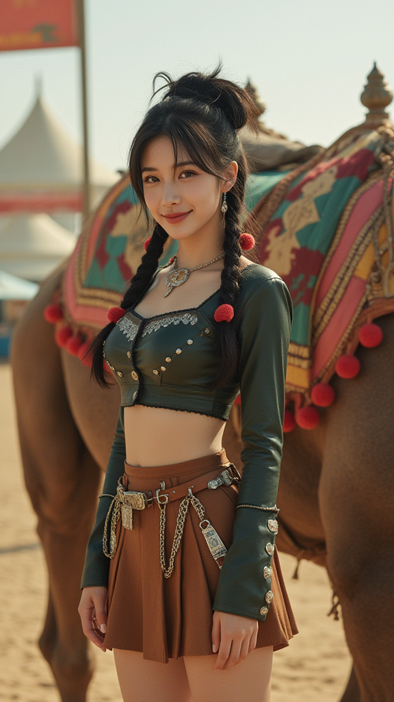 麻花辫子女孩