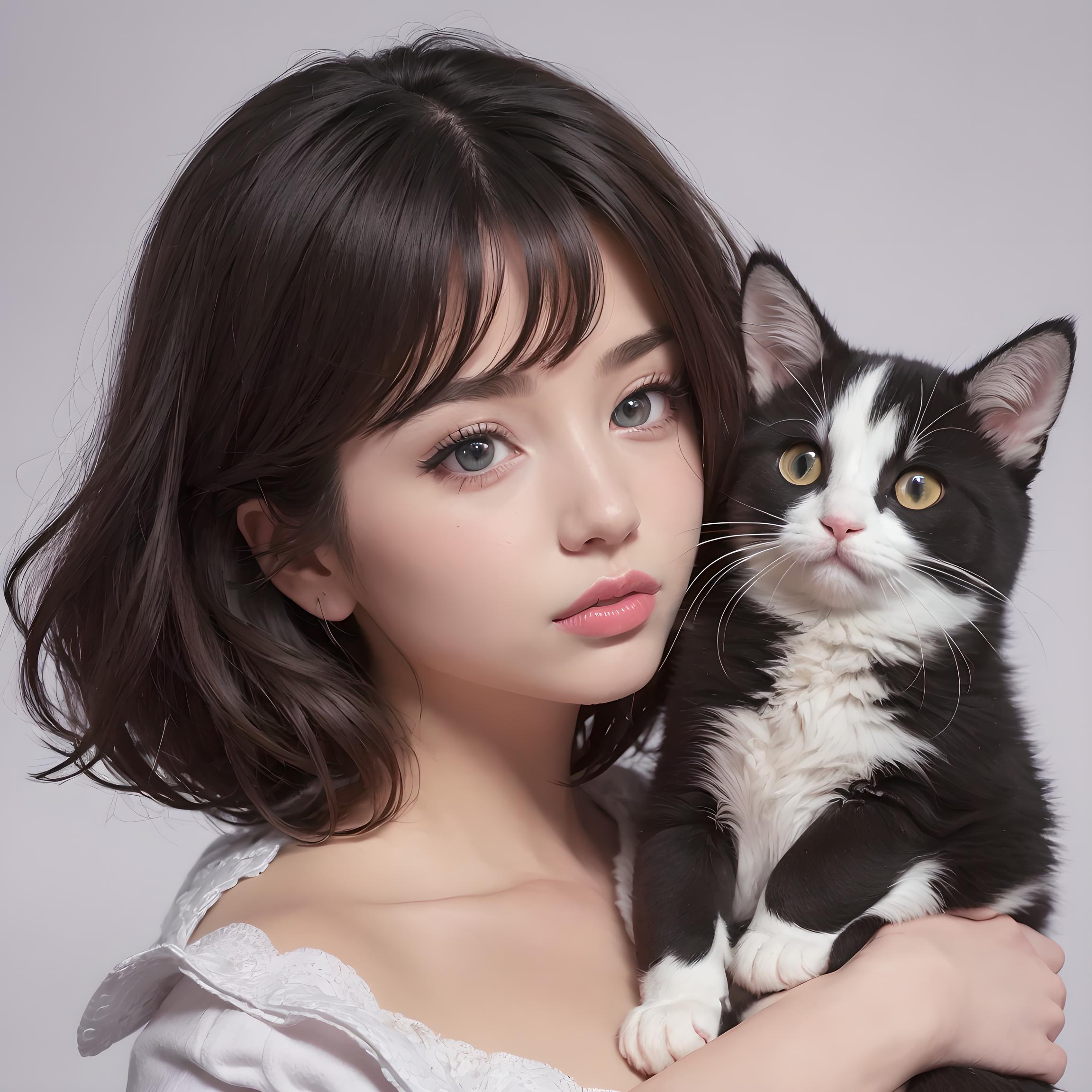 美女和猫