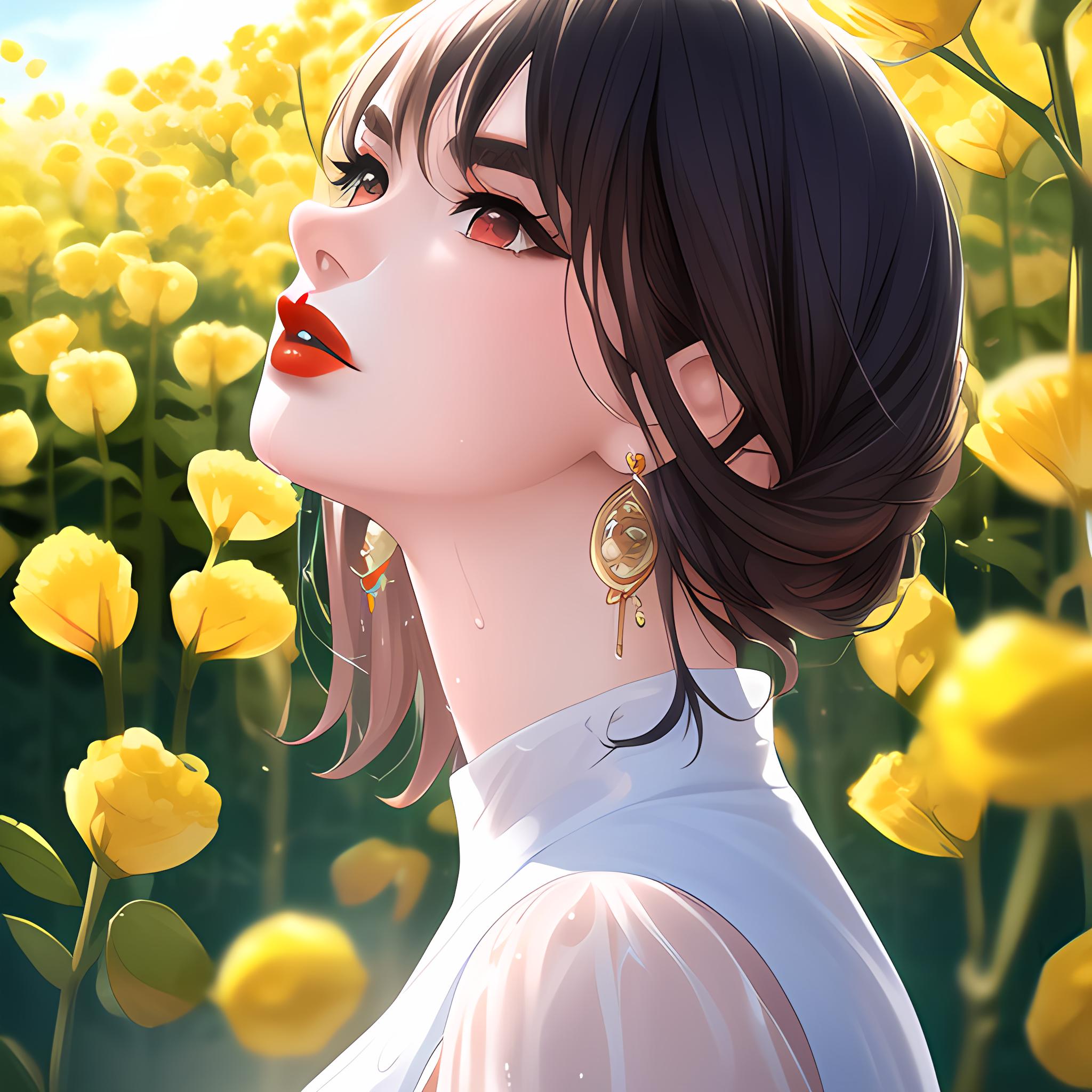 少女与油菜花