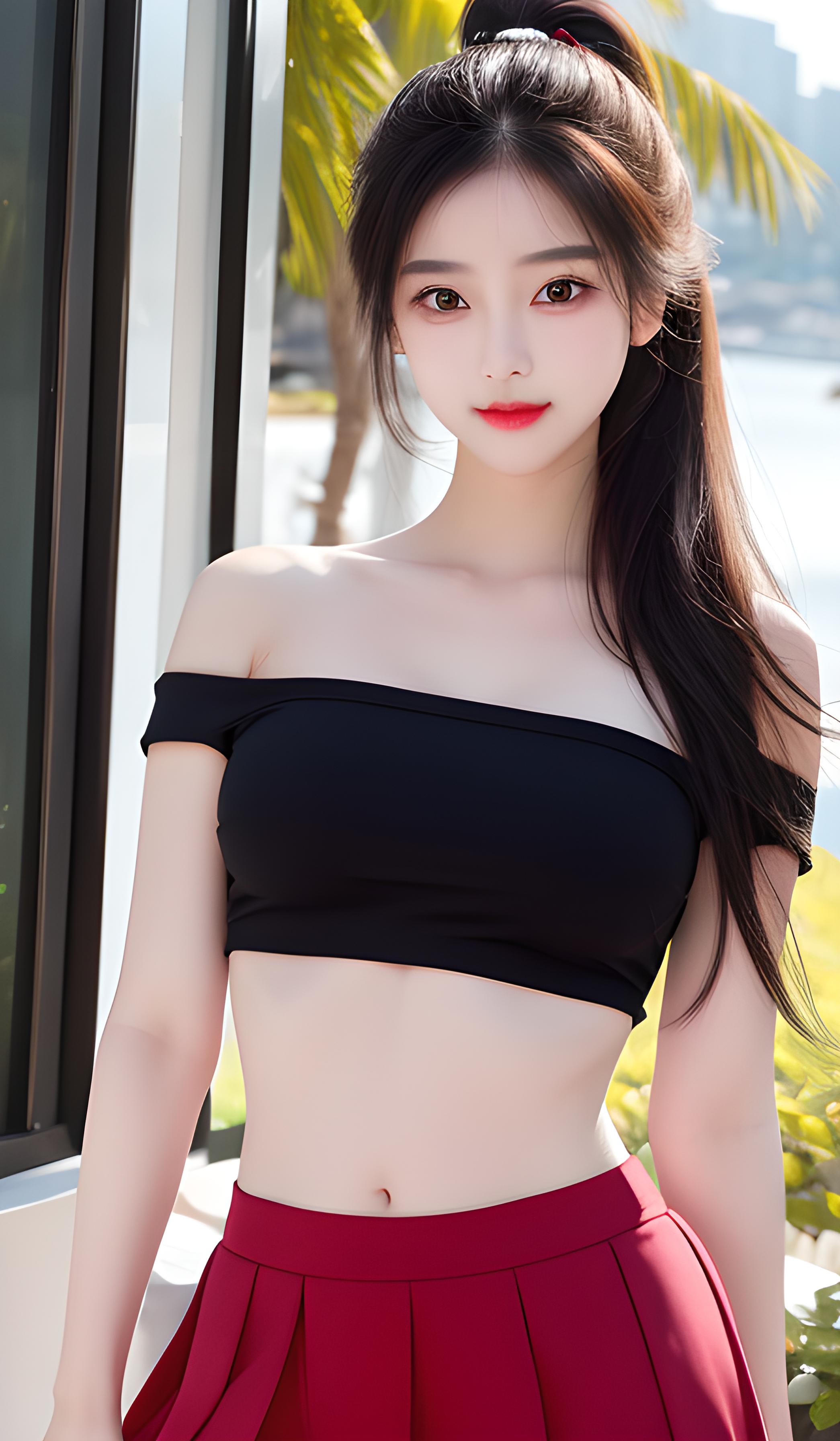 红衣美女