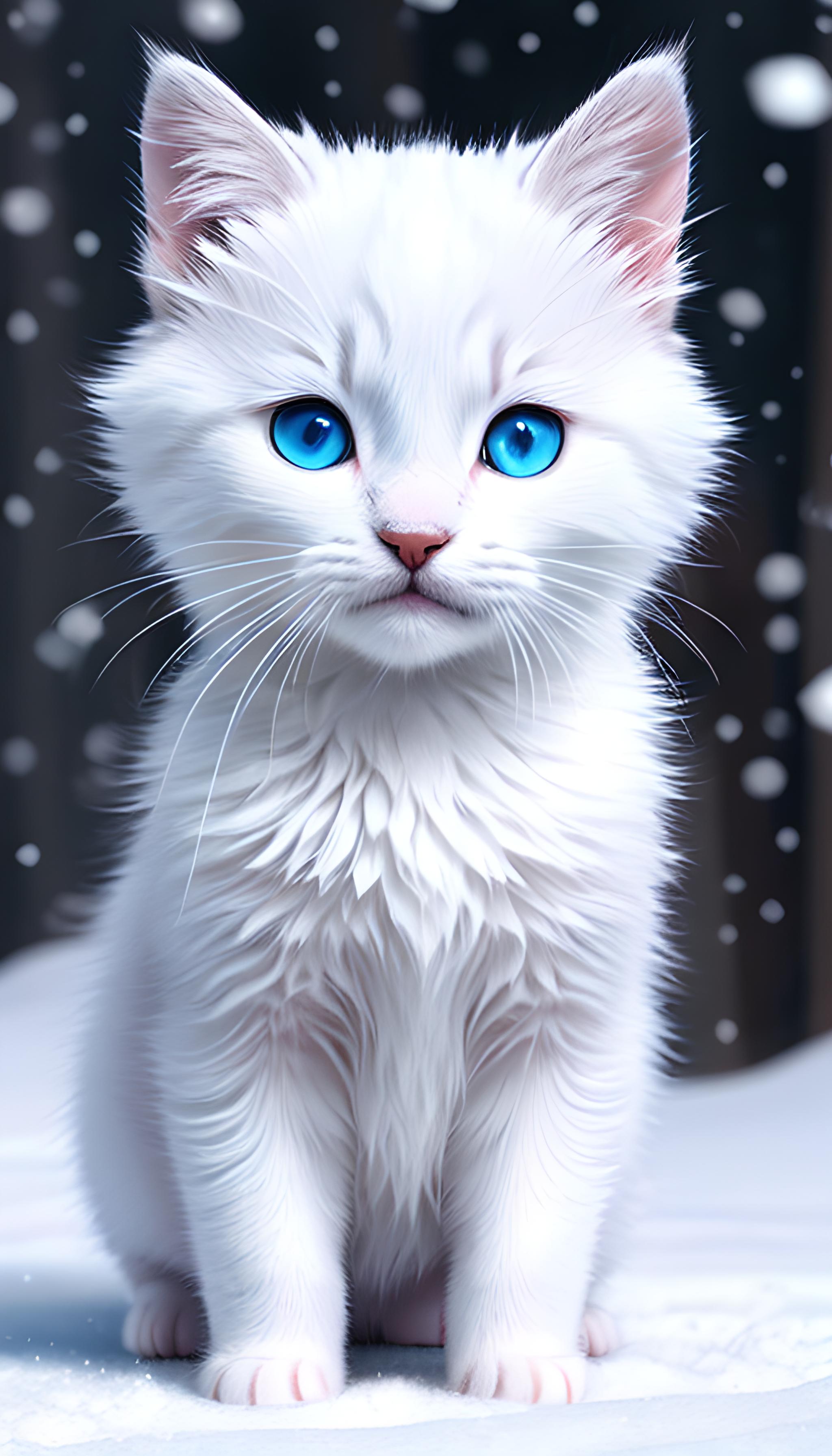 雪地里的猫