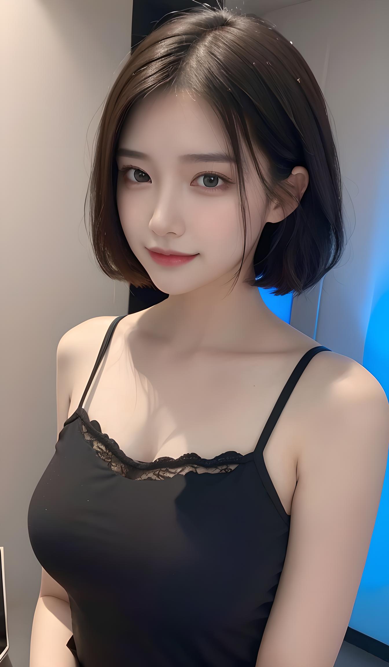 短发美女