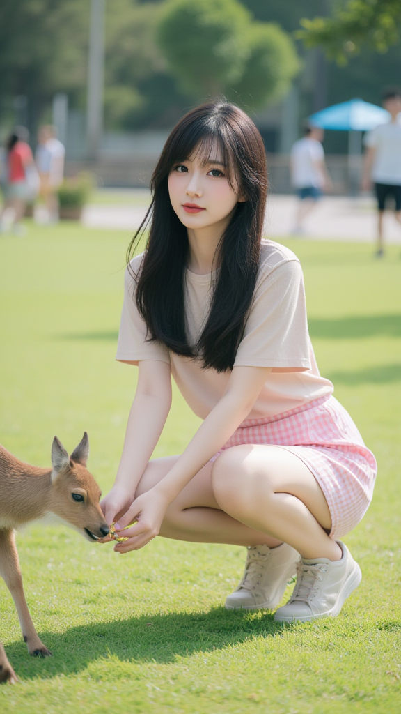 喂鹿少女