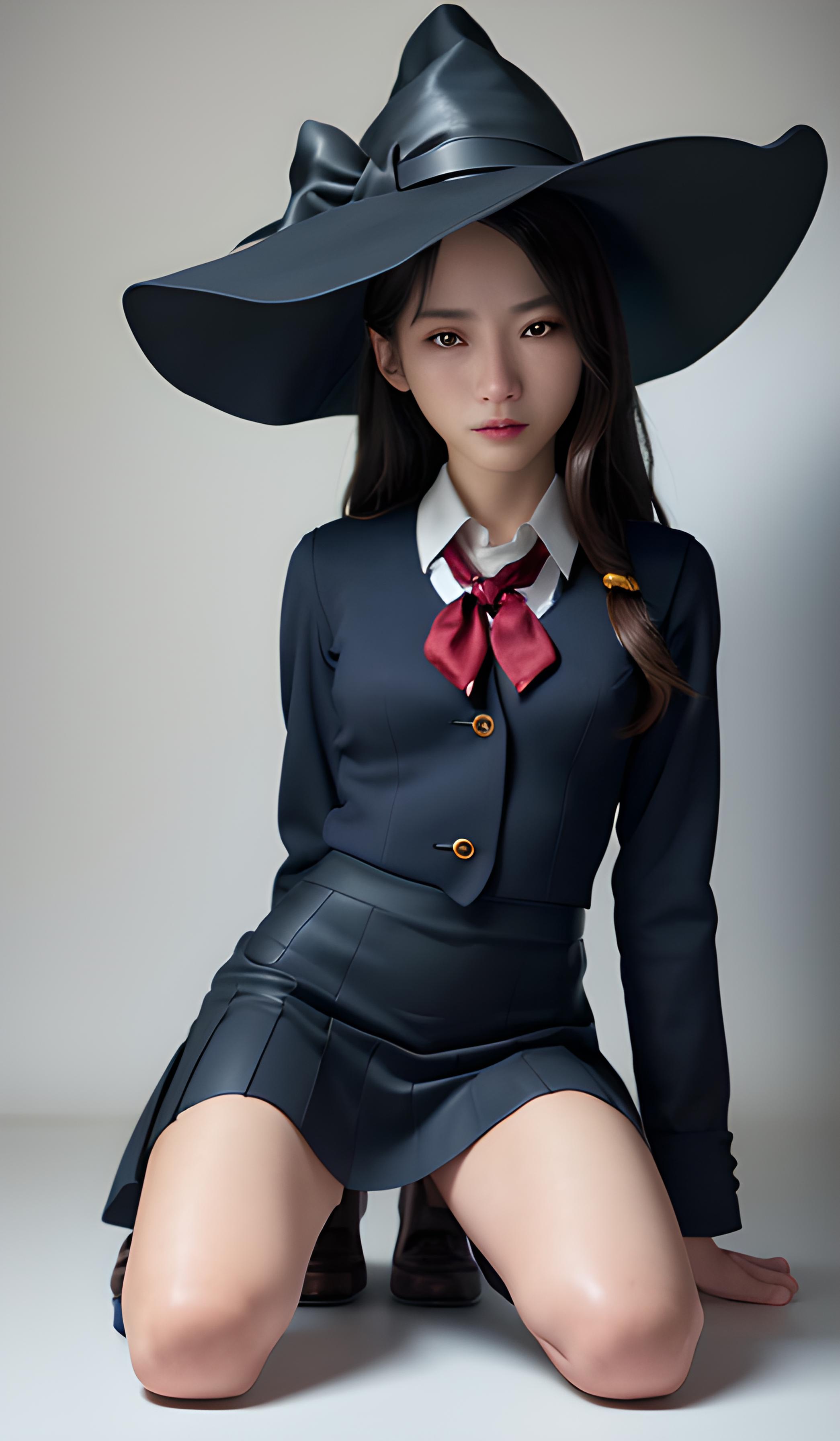 穿着魔法校服的女巫