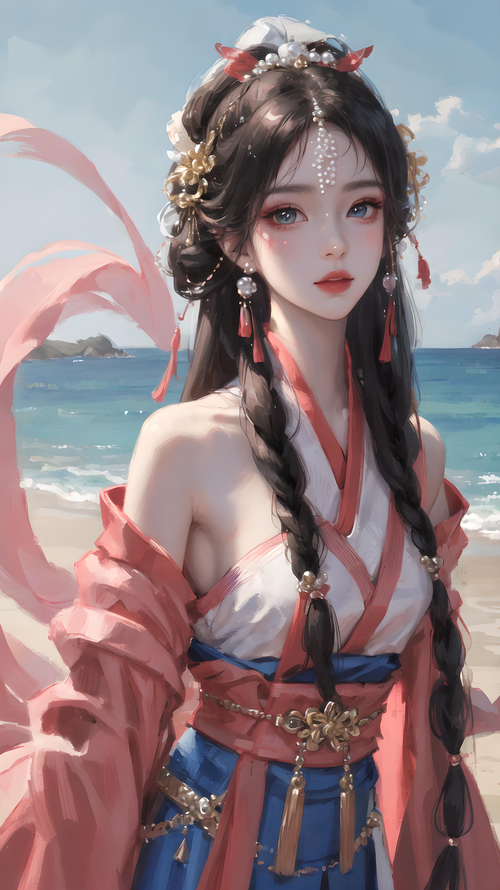 海边美女