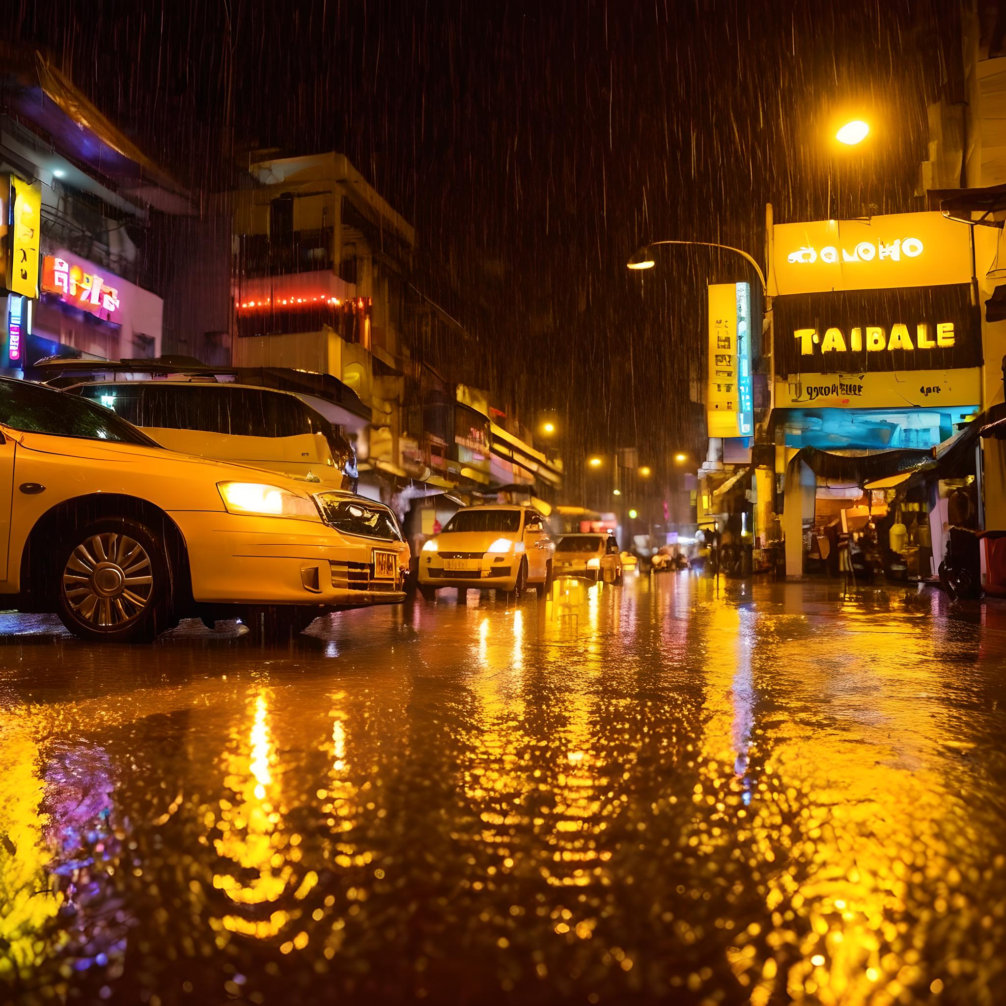 下雨天街道