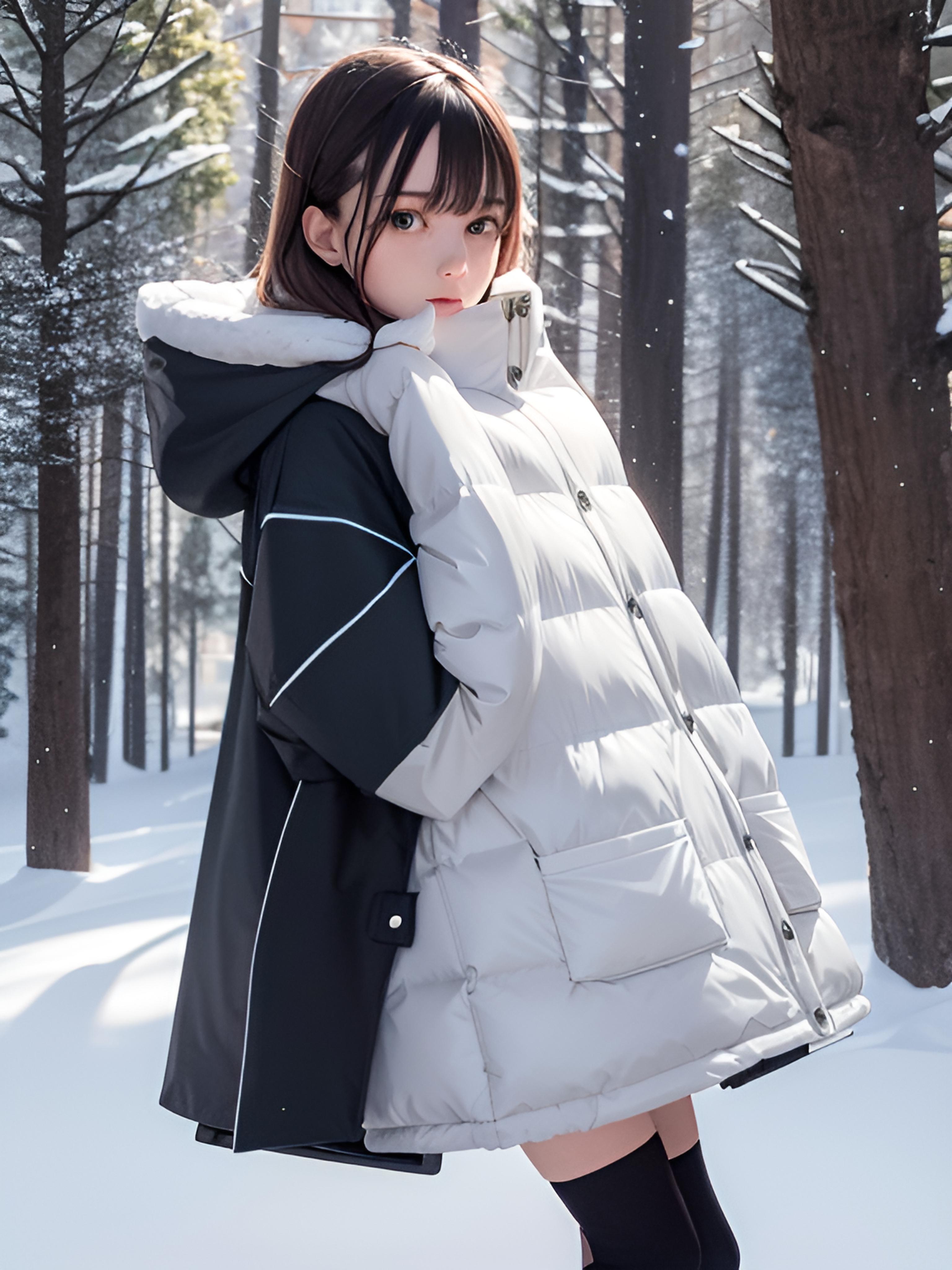 雪中少女