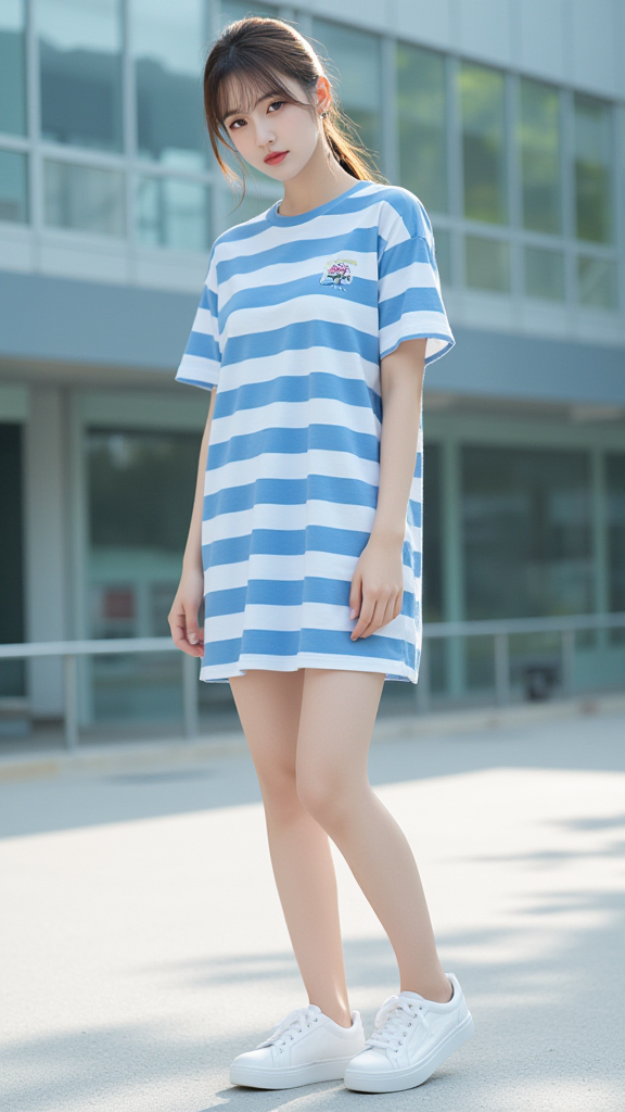 T恤裙女孩