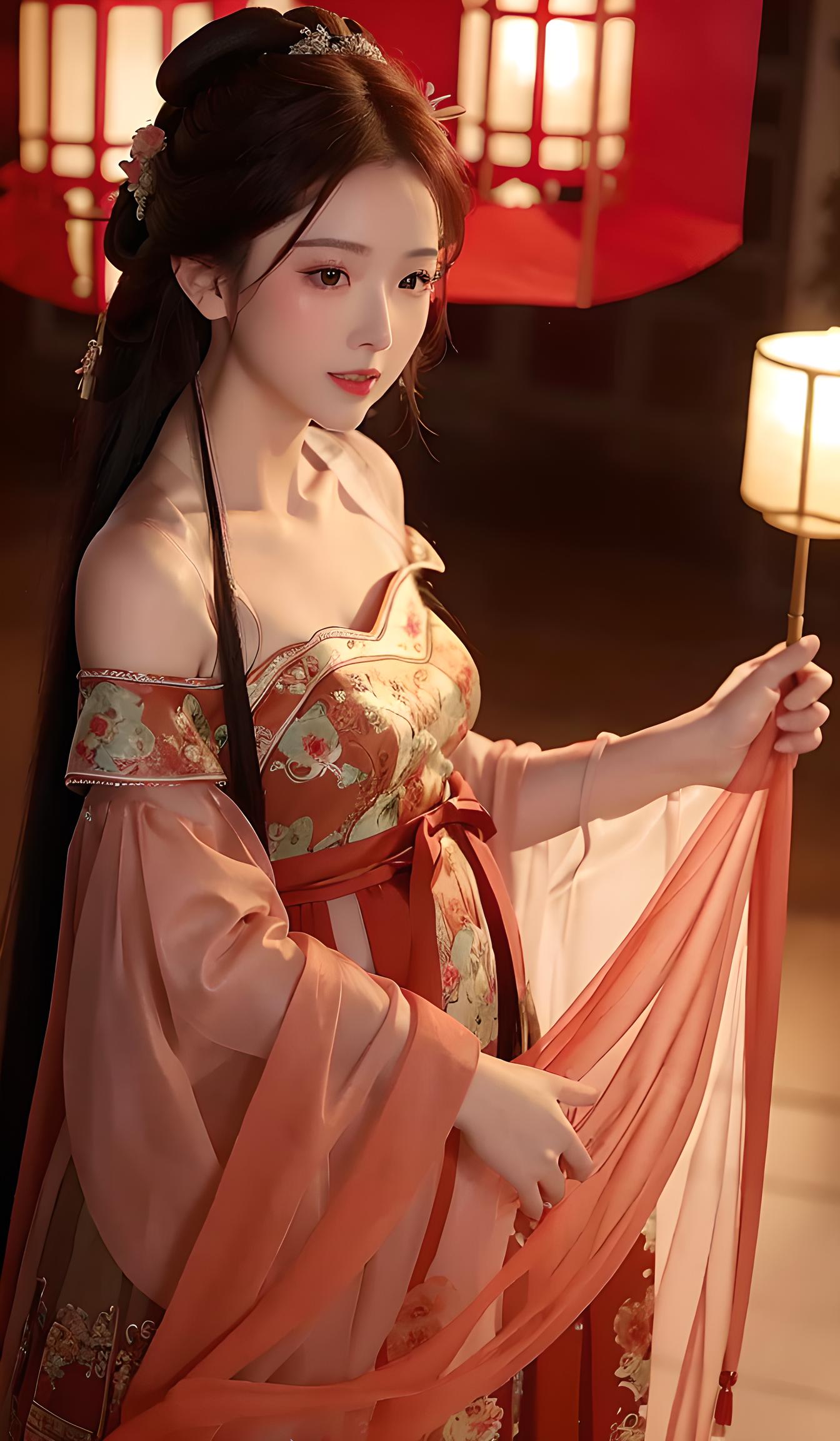 玫瑰红汉服