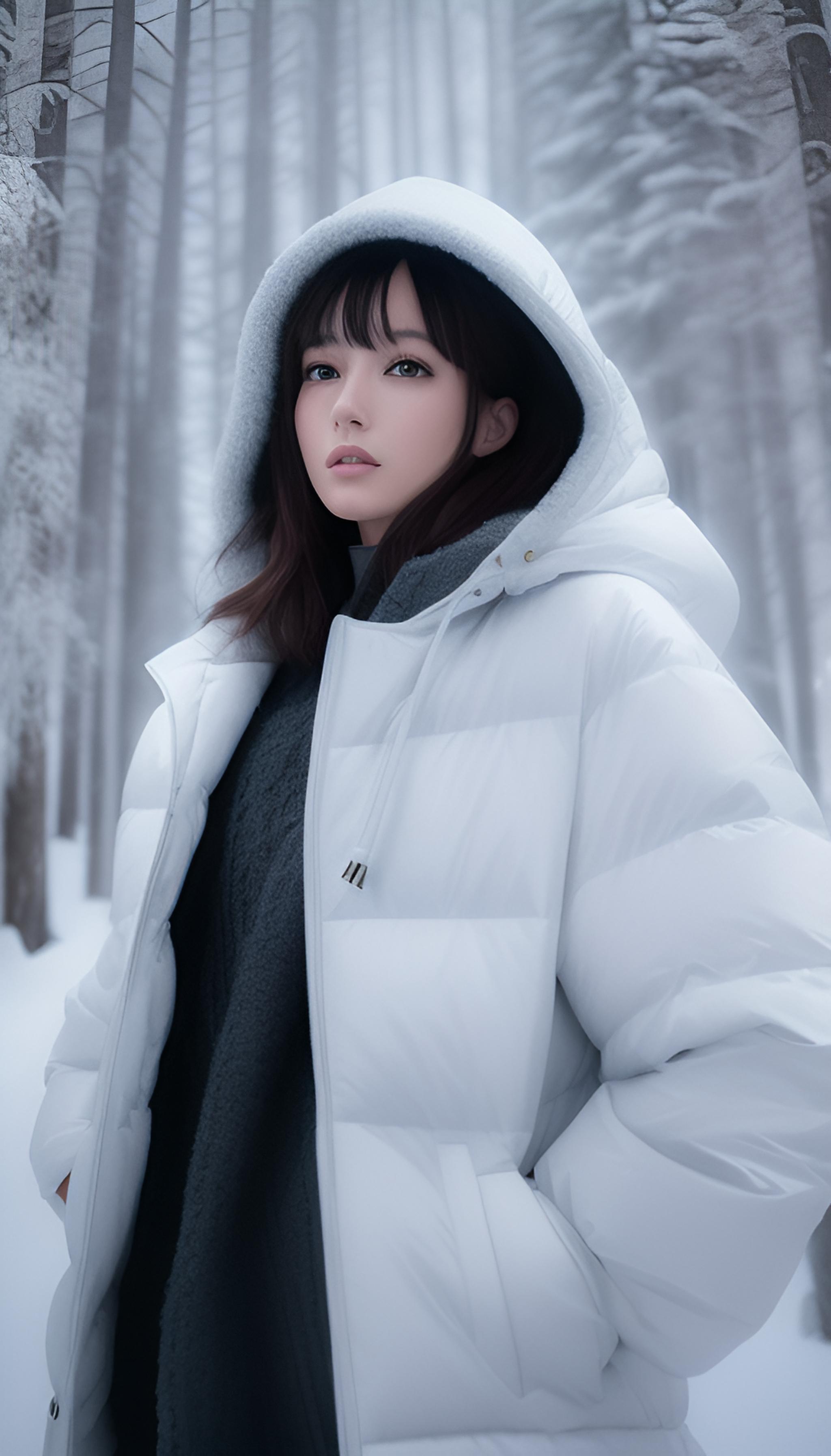 雪中少女