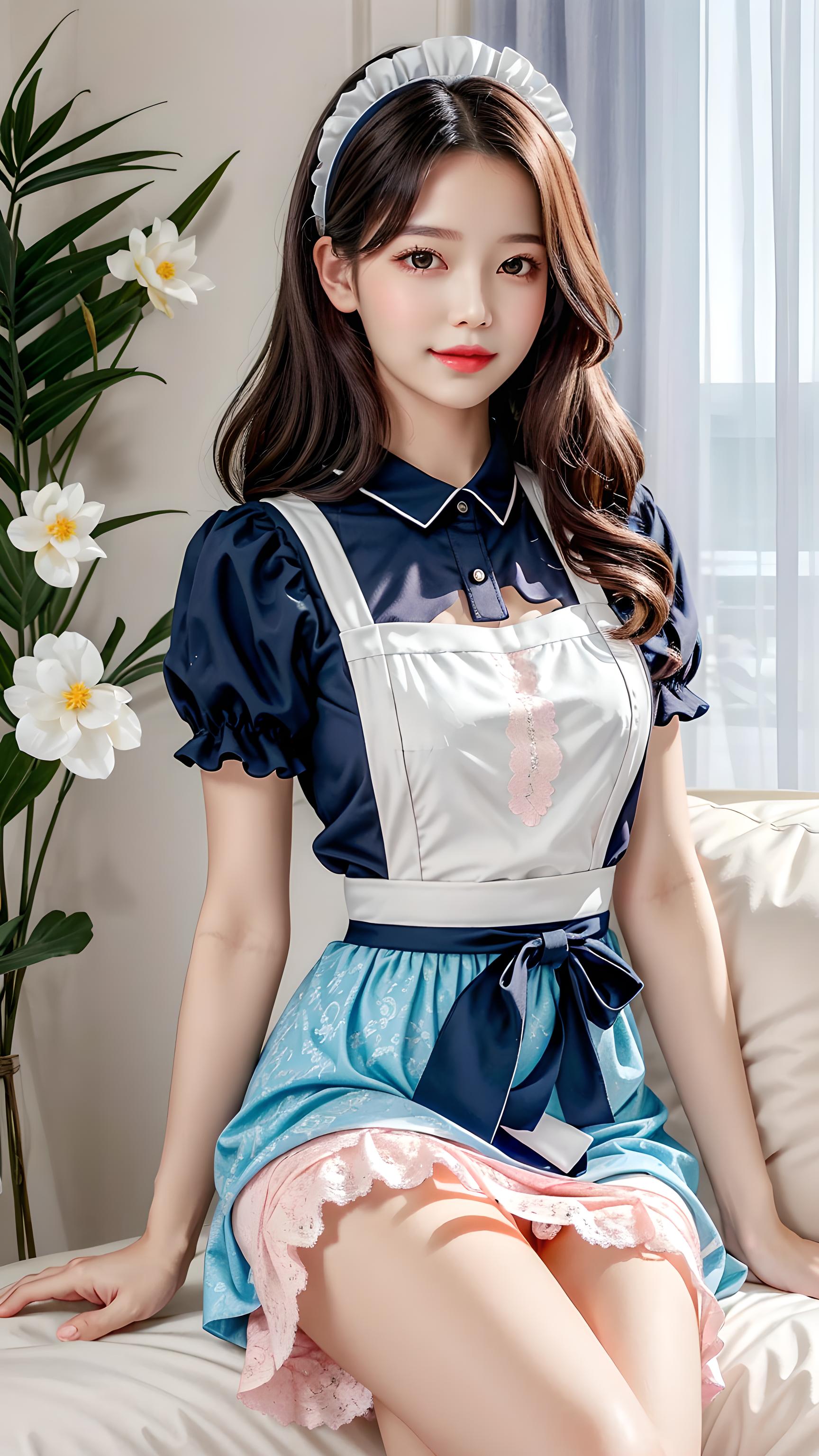 居家围裙女仆装甜美少女