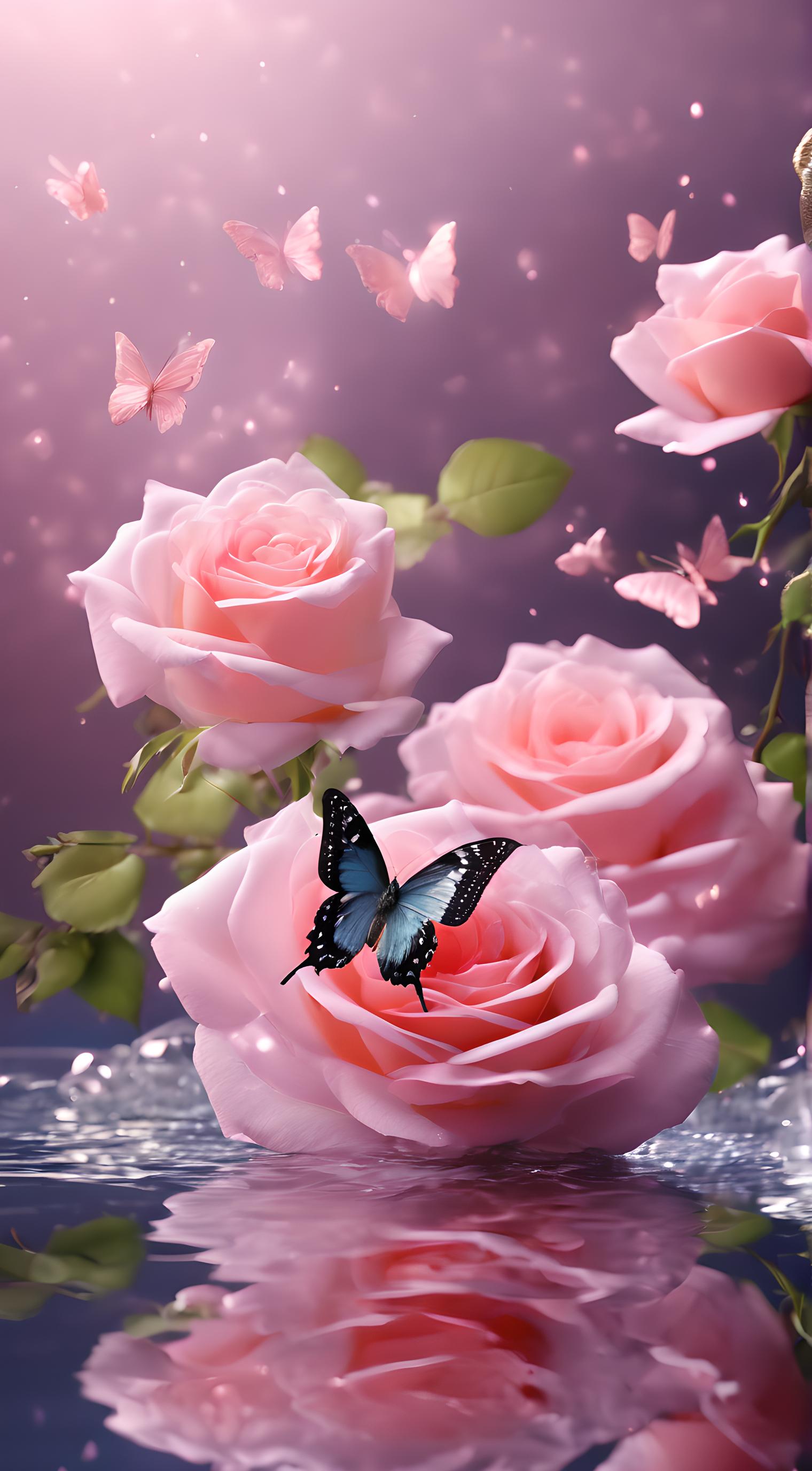 蝴蝶与玫瑰