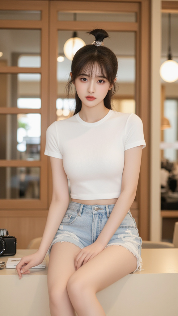 白色T恤女孩