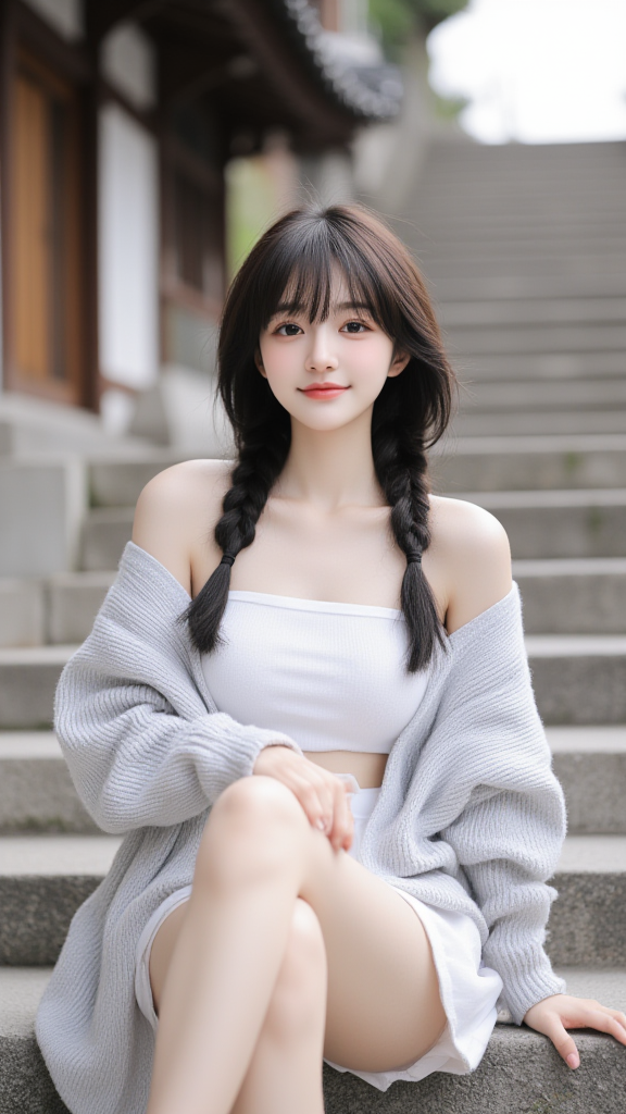 麻花辫子女孩