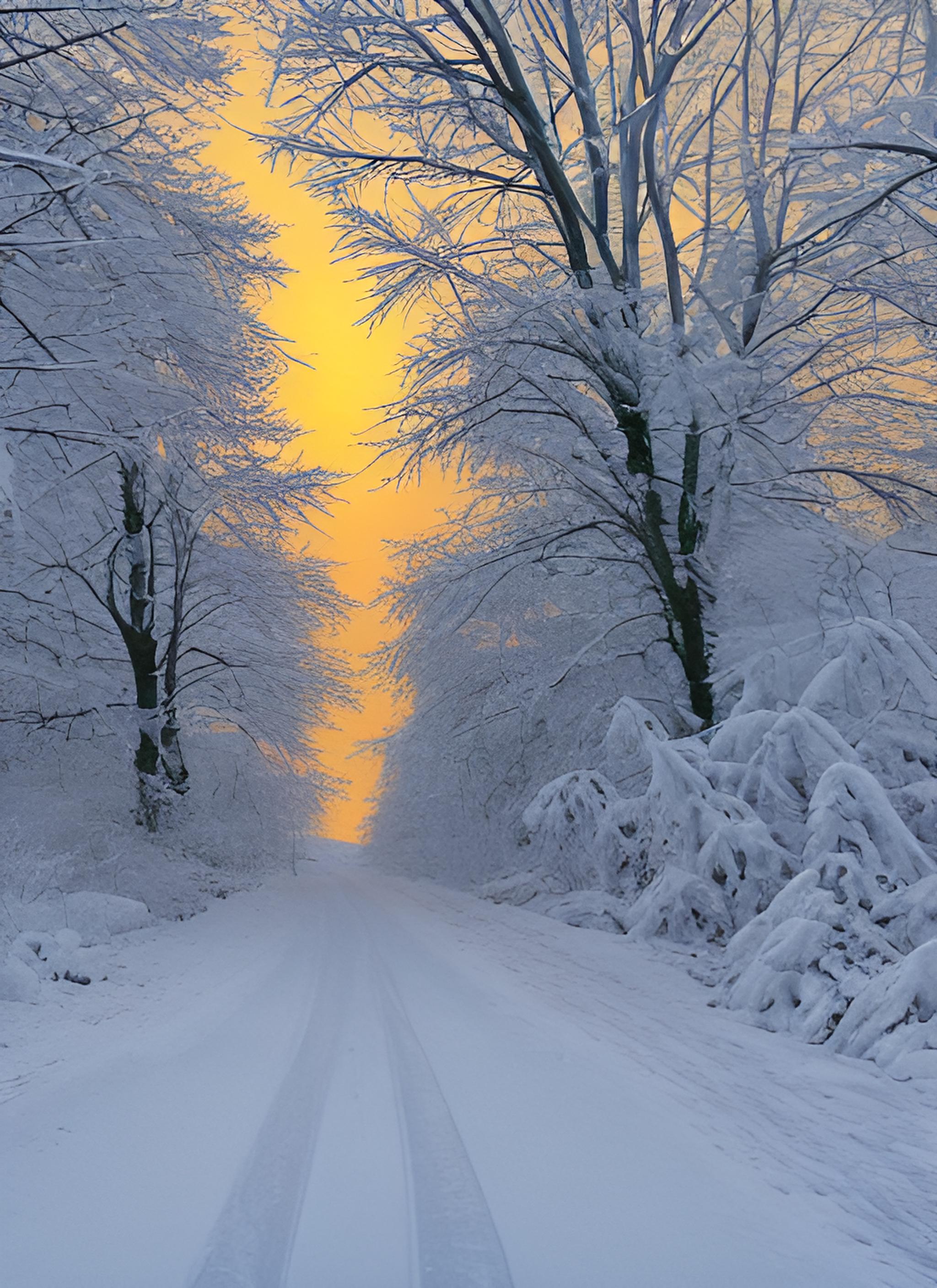 雪后夕阳