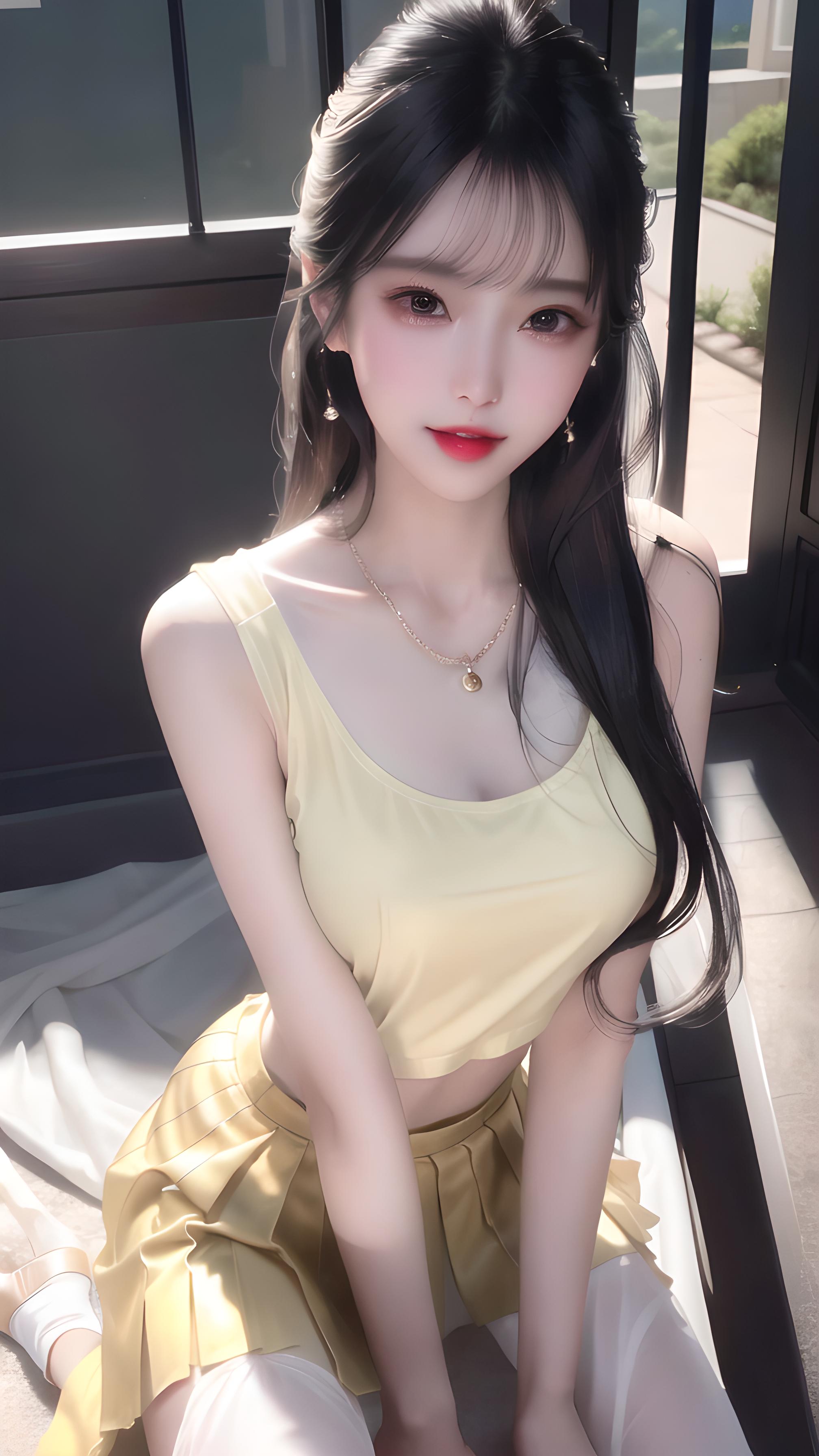 黄衣服美女