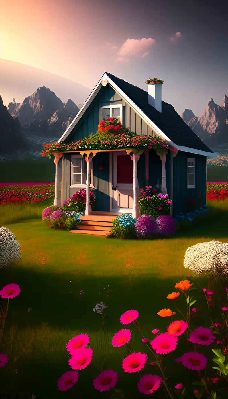小屋与花儿