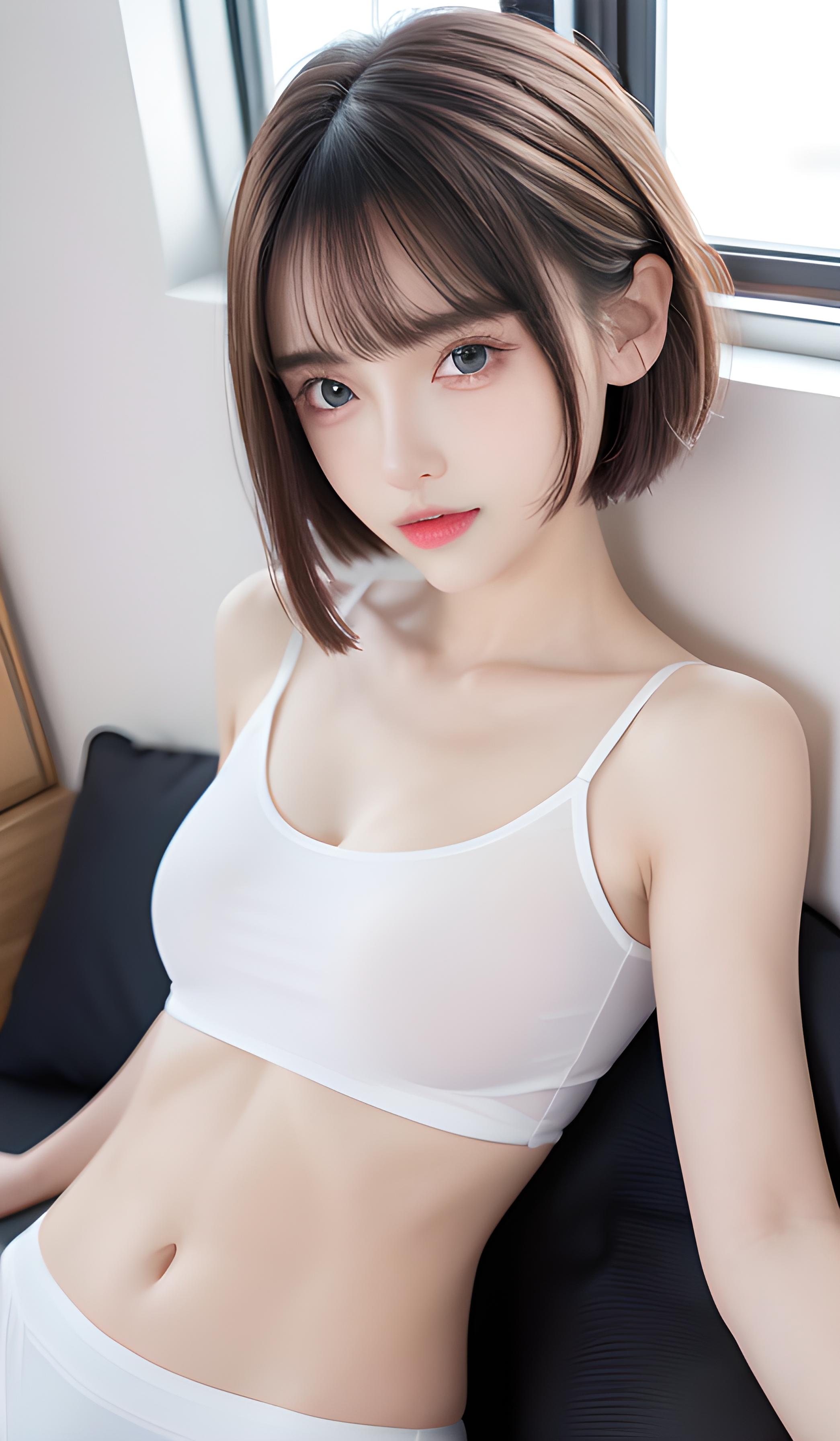 苗条的白衣少女