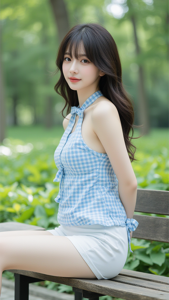 长椅上的女孩