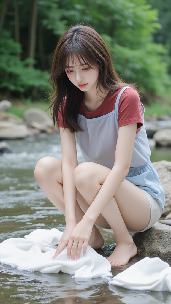 溪边女孩