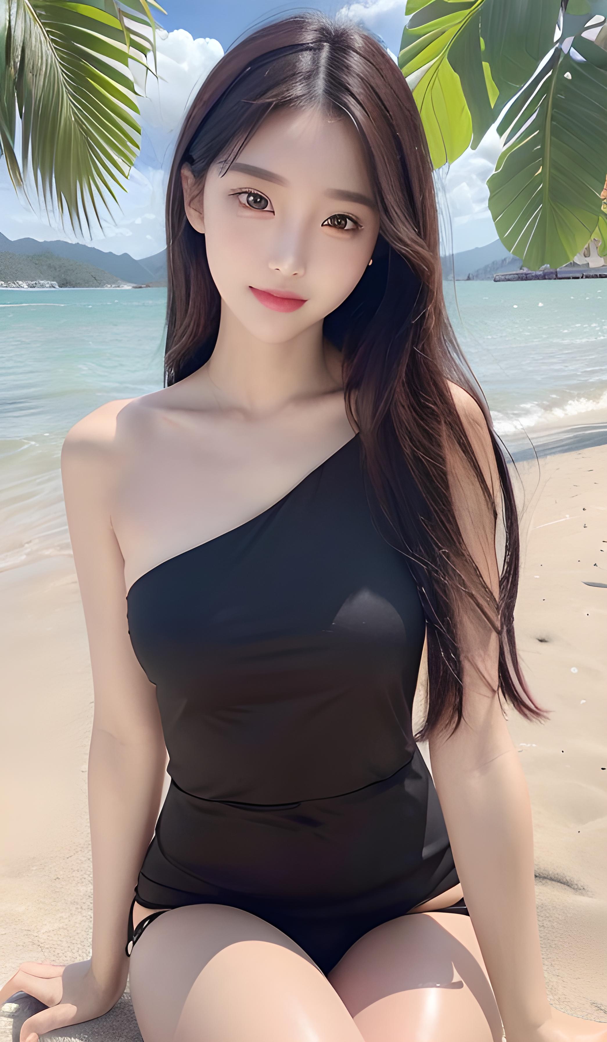 海边美丽女孩