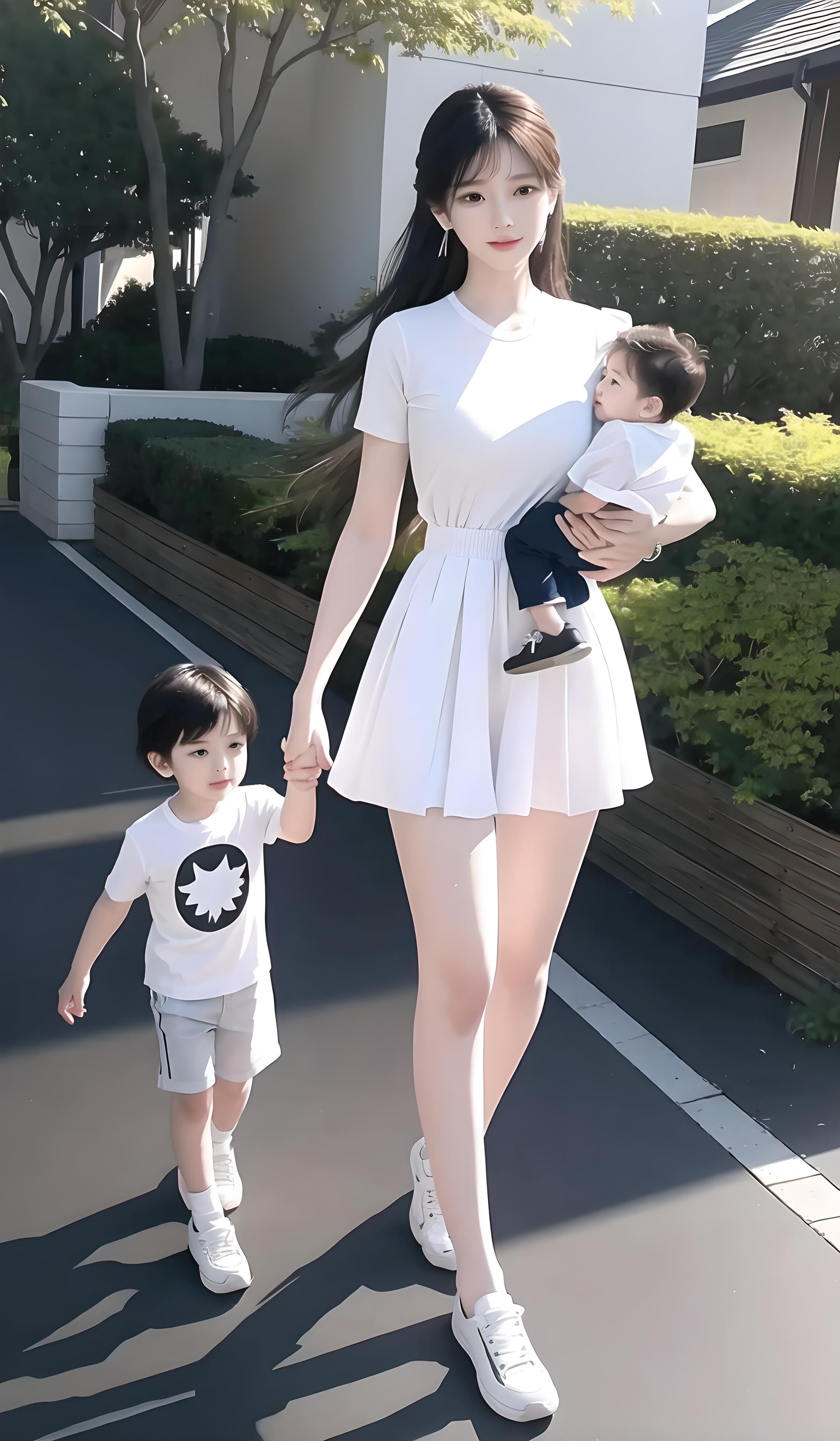 带小孩
