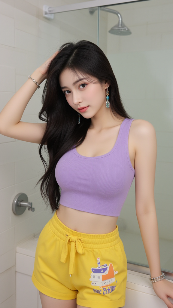 黄色短裤女孩