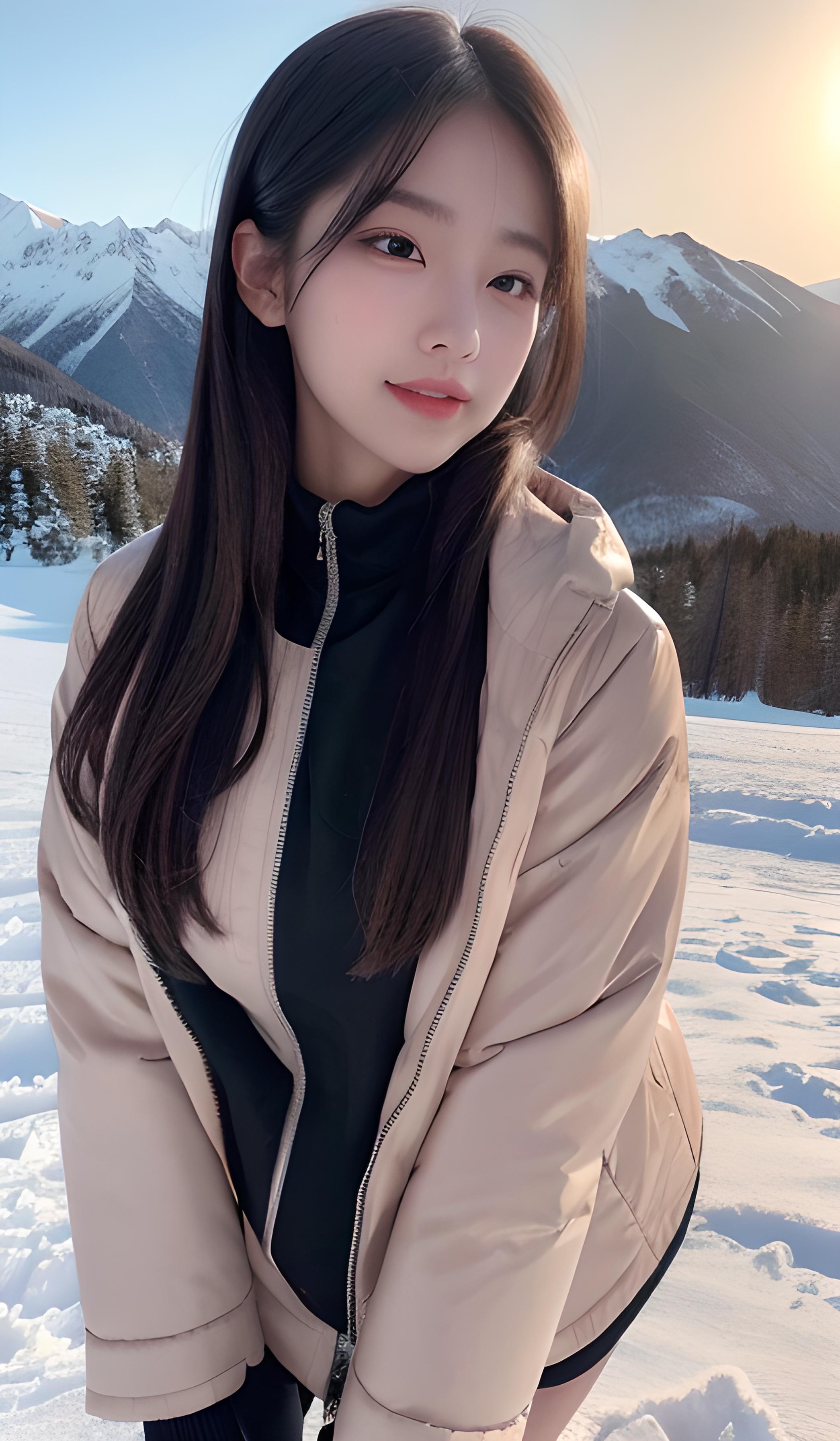 雪山美女