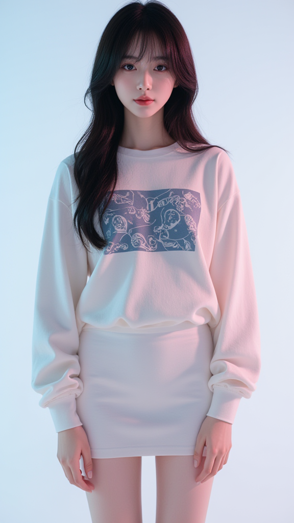 白色短裙女孩