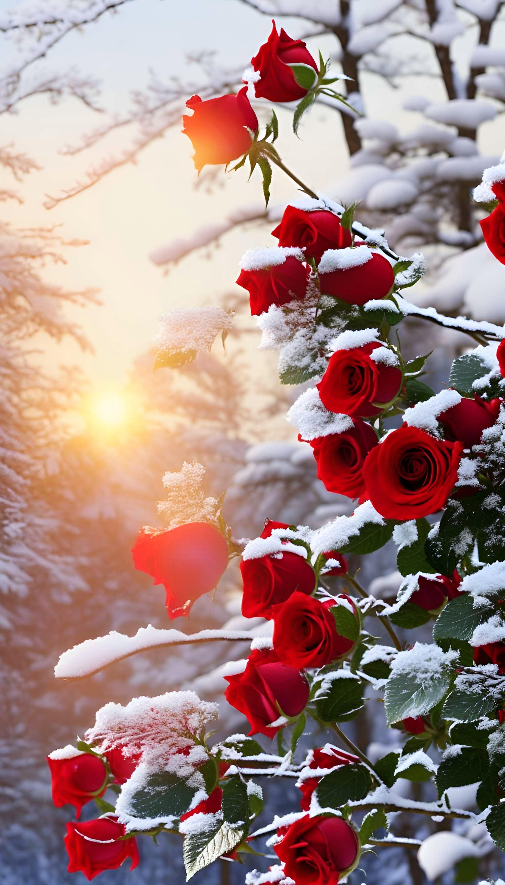 冰雪玫瑰花